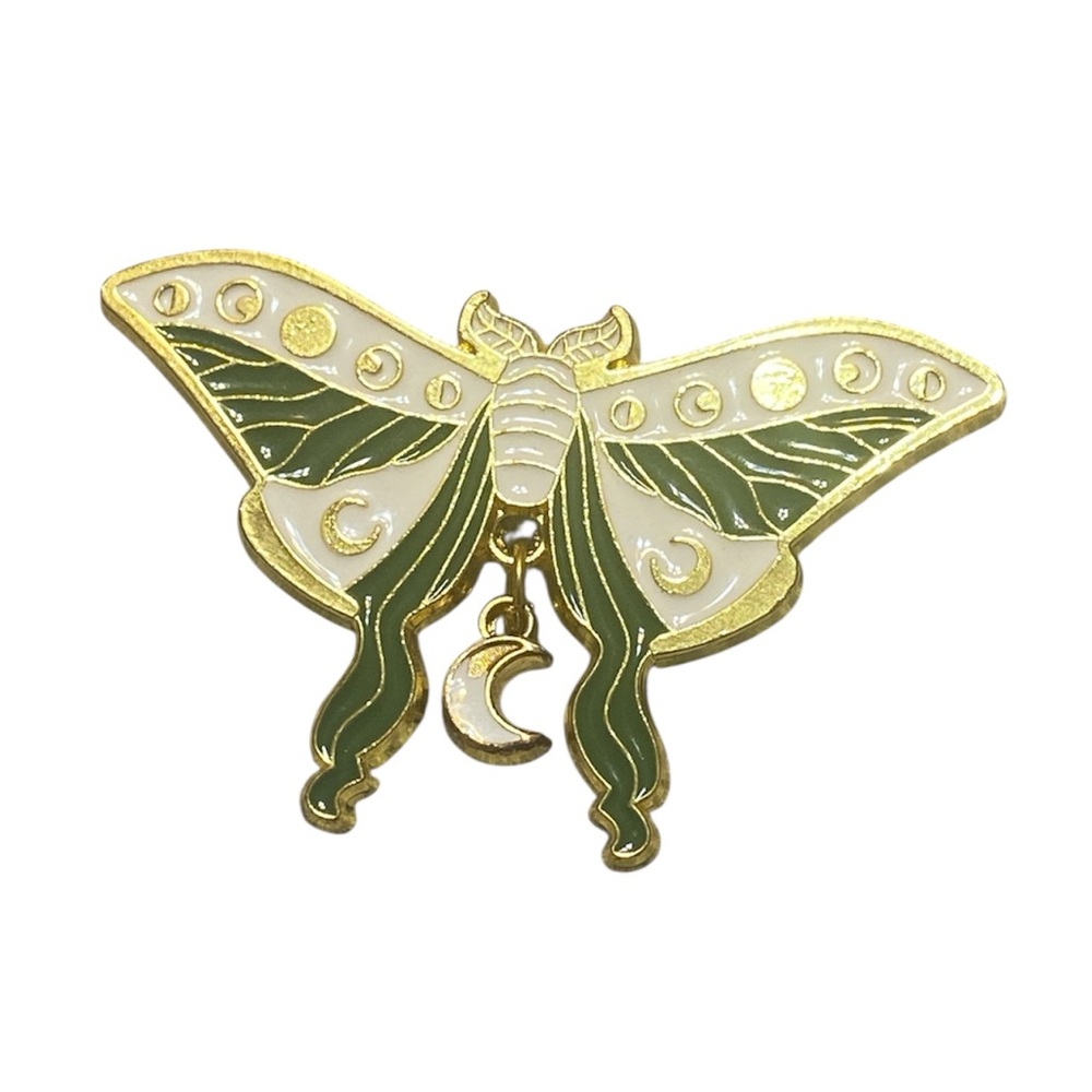 Whimsical Lunar Moth Enamel Pin - Picture 2 of 3
